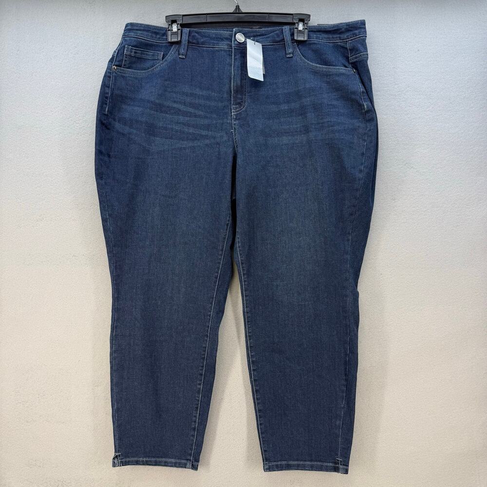 Lane Bryant Jean Capris Women's 20 Dark Blue Capri Cropped Preppy Normcore NWT